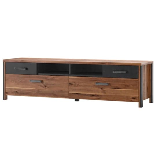 Blois Wooden TV Stand 2 Doors 2 Drawers In Royal Oak With LED_1