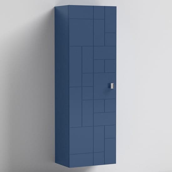 Bloke 40cm Bathroom Wall Hung Tall Unit In Satin Blue_1