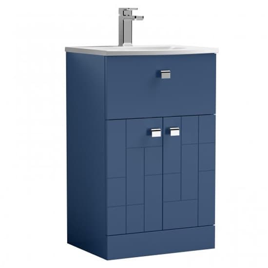 Bloke 50cm 1 Drawer Vanity With Curved Basin In Satin Blue_2