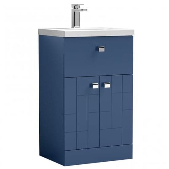 Bloke 50cm 1 Drawer Vanity With Mid Edged Basin In Satin Blue_2