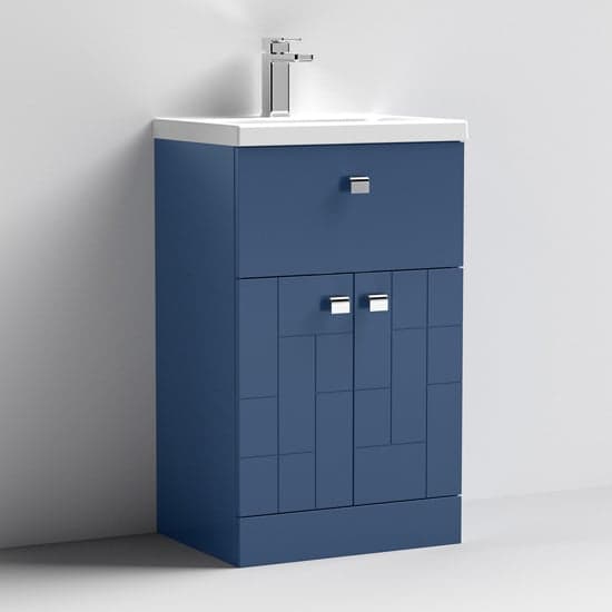 Bloke 50cm 1 Drawer Vanity With Mid Edged Basin In Satin Blue_1