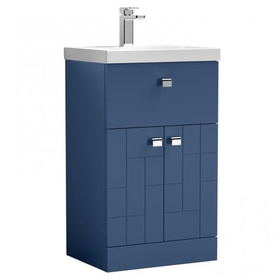 Bloke 50cm 1 Drawer Vanity With Thin Edged Basin In Satin Blue_2