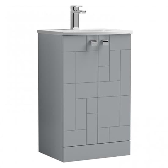 Bloke 50cm 2 Doors Vanity With Curved Basin In Satin Grey_2