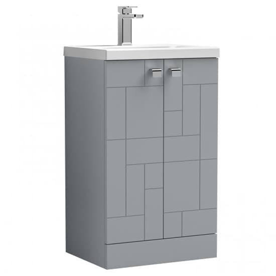 Bloke 50cm 2 Doors Vanity With Mid Edged Basin In Satin Grey_2