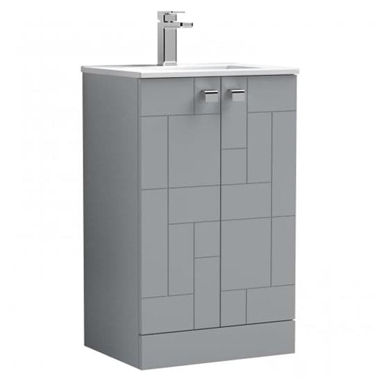 Bloke 50cm 2 Doors Vanity With Minimalist Basin In Satin Grey_2