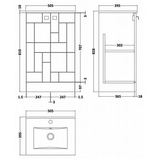 Bloke 50cm 2 Doors Vanity With Minimalist Basin In Satin Grey_4