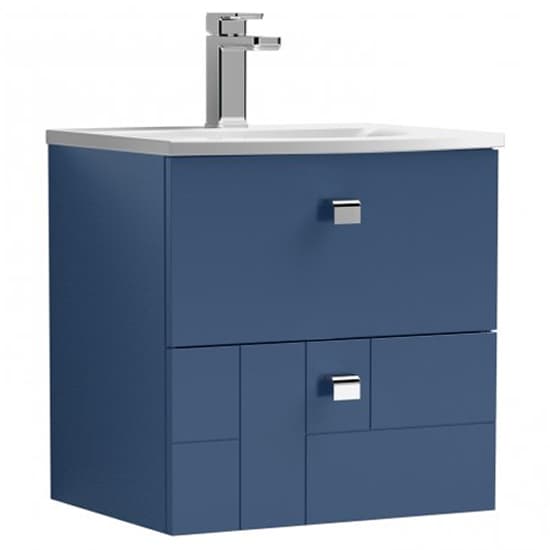 Bloke 50cm Wall Vanity With Curved Basin In Satin Blue_2