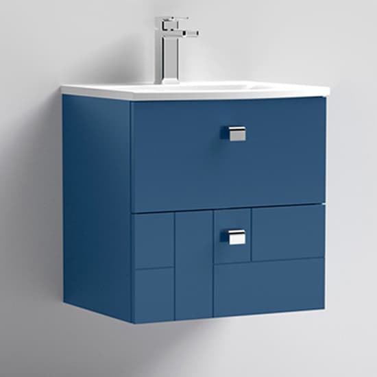 Bloke 50cm Wall Vanity With Curved Basin In Satin Blue_1