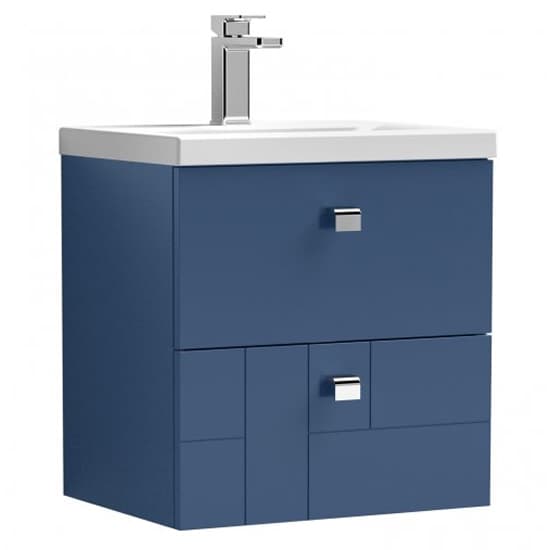 Bloke 50cm Wall Vanity With Mid Edged Basin In Satin Blue_2