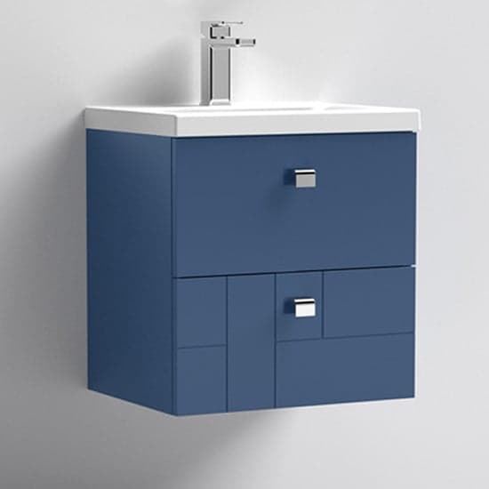 Bloke 50cm Wall Vanity With Mid Edged Basin In Satin Blue_1