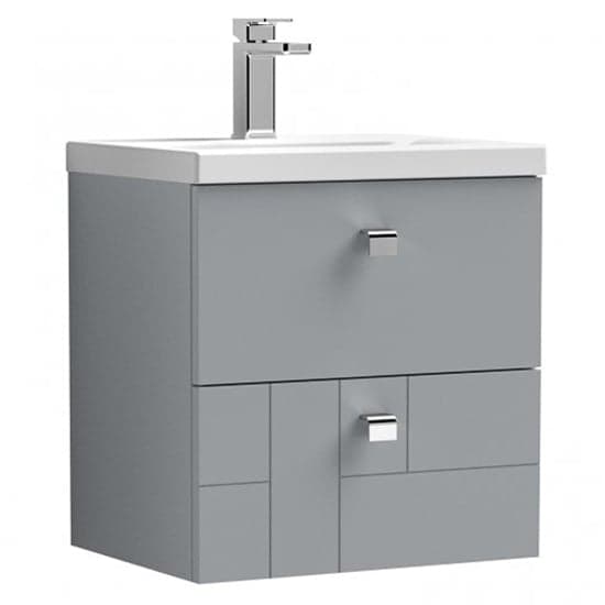 Bloke 50cm Wall Vanity With Mid Edged Basin In Satin Grey_2