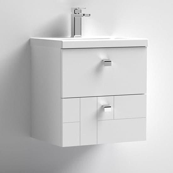 Bloke 50cm Wall Vanity With Mid Edged Basin In Satin White_1