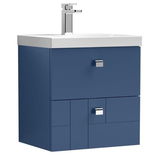 Bloke 50cm Wall Vanity With Thin Edged Basin In Satin Blue_2