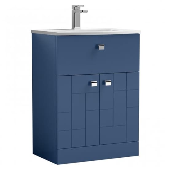 Bloke 60cm 1 Drawer Vanity With Curved Basin In Satin Blue_2