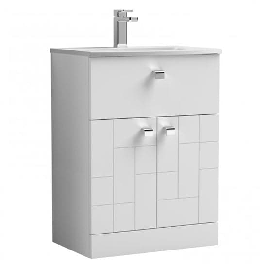 Bloke 60cm 1 Drawer Vanity With Curved Basin In Satin White_2