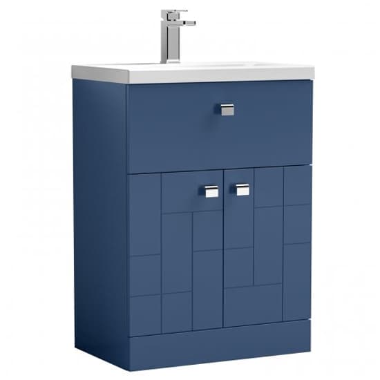 Bloke 60cm 1 Drawer Vanity With Mid Edged Basin In Satin Blue_2