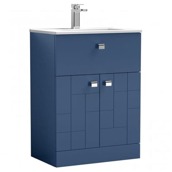 Bloke 60cm 1 Drawer Vanity With Minimalist Basin In Satin Blue_2