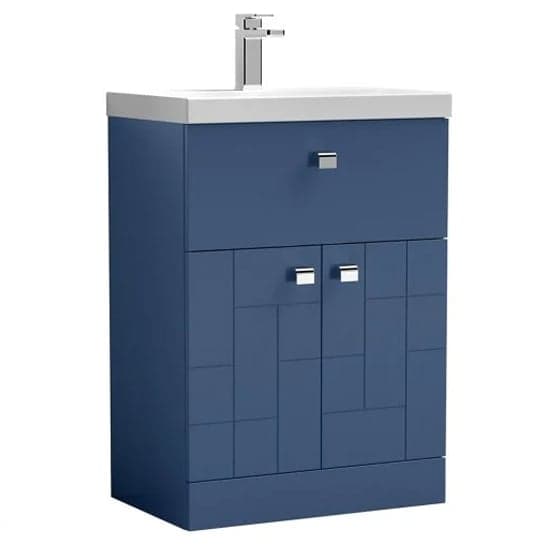 Bloke 60cm 1 Drawer Vanity With Thin Edged Basin In Satin Blue_2