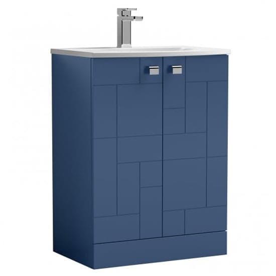 Bloke 60cm 2 Doors Vanity With Curved Basin In Satin Blue_2