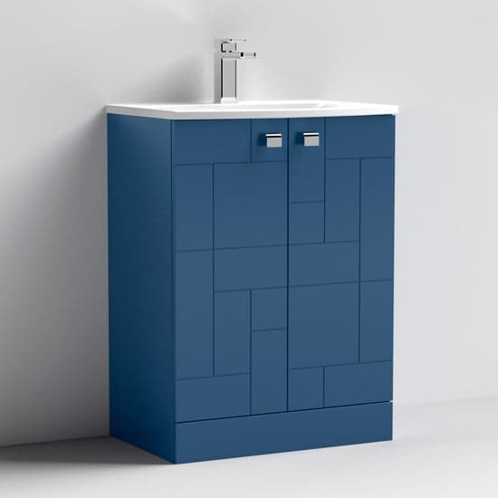 Bloke 60cm 2 Doors Vanity With Curved Basin In Satin Blue_1