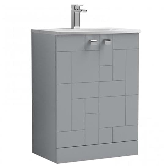 Bloke 60cm 2 Doors Vanity With Curved Basin In Satin Grey_2