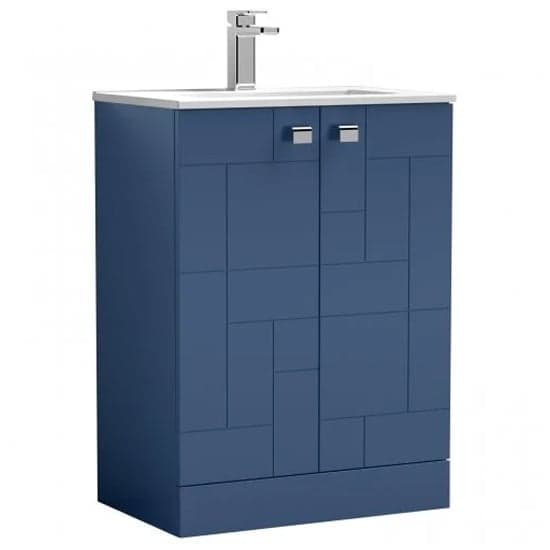 Bloke 60cm 2 Doors Vanity With Minimalist Basin In Satin Blue_2