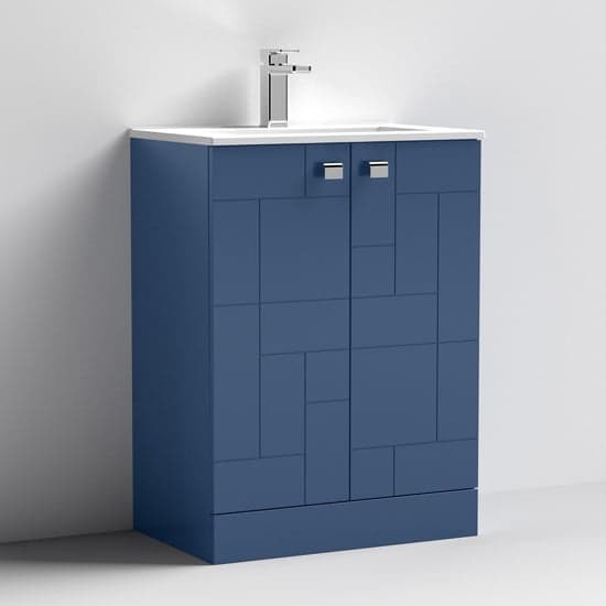 Bloke 60cm 2 Doors Vanity With Minimalist Basin In Satin Blue_1