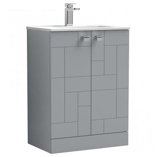 Bloke 60cm 2 Doors Vanity With Minimalist Basin In Satin Grey_2