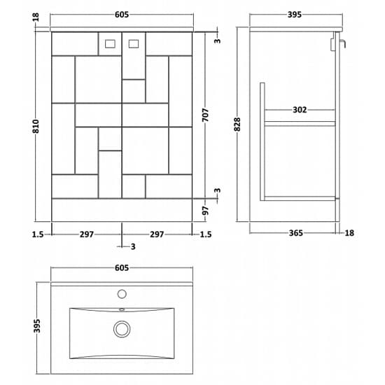Bloke 60cm 2 Doors Vanity With Minimalist Basin In Satin Grey_4