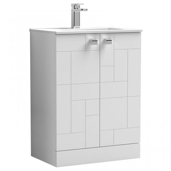 Bloke 60cm 2 Doors Vanity With Minimalist Basin In Satin White_2