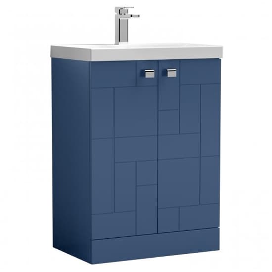 Bloke 60cm 2 Doors Vanity With Thin Edged Basin In Satin Blue_2