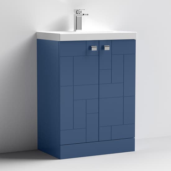 Bloke 60cm 2 Doors Vanity With Thin Edged Basin In Satin Blue_1