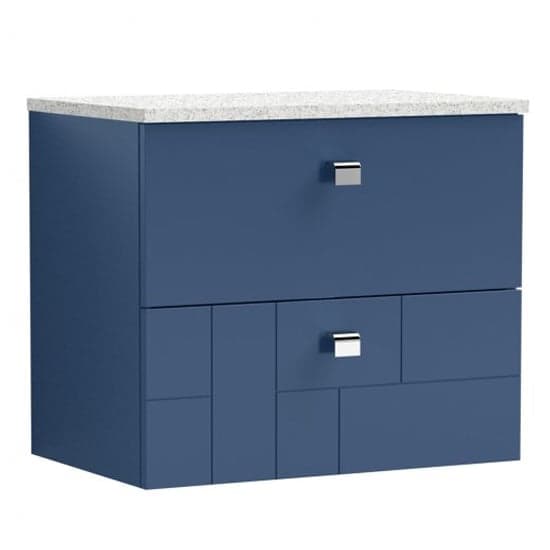 Bloke 60cm Wall Hung Vanity With White Worktop In Satin Blue_2