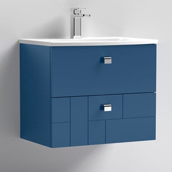 Bloke 60cm Wall Vanity With Curved Basin In Satin Blue_1