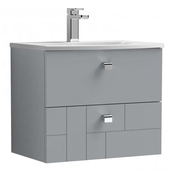 Bloke 60cm Wall Vanity With Curved Basin In Satin Grey_2