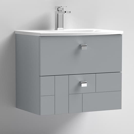 Bloke 60cm Wall Vanity With Curved Basin In Satin Grey_1