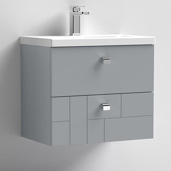 Bloke 60cm Wall Vanity With Mid Edged Basin In Satin Grey_1