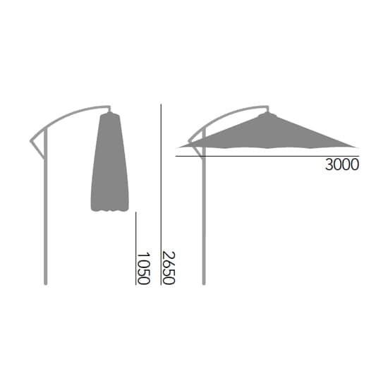 Blount Round 3000mm Cantilever Fabric Parasol In Charcoal_2