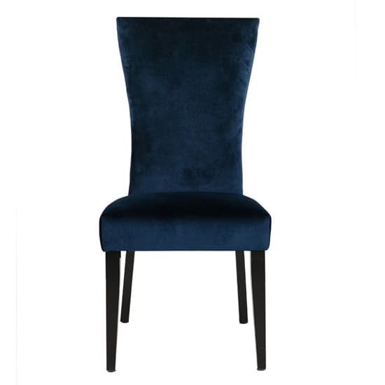 Bluma Velvet Dining Chair With Black Legs In Dark Navy_2