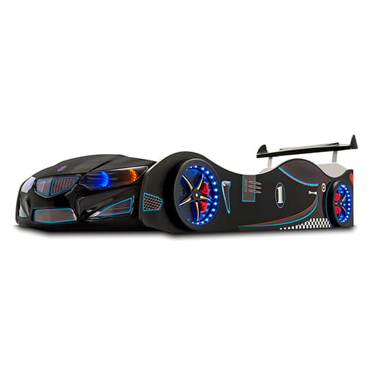BMW GTI Childrens Car Bed In Black With Spoiler And LED_2