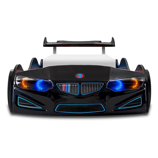 BMW GTI Childrens Car Bed In Black With Spoiler And LED_4