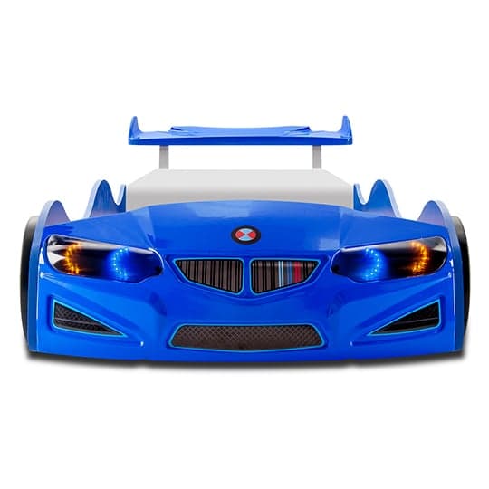 BMW GTI Childrens Car Bed In Blue With Spoiler And LED_5