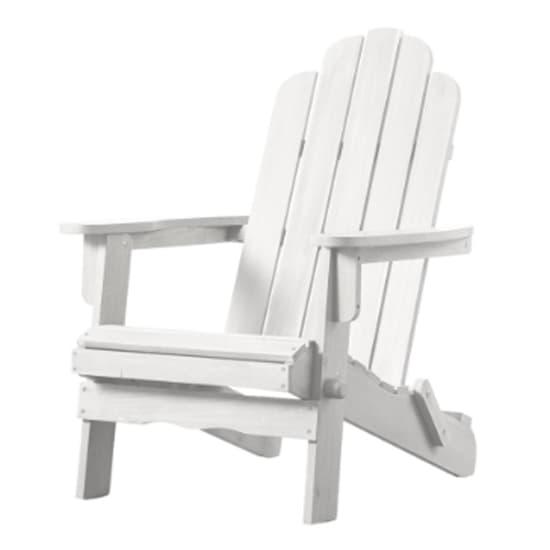 Bognor Outdoor Wooden Lounge Armchair In Whitewash_2