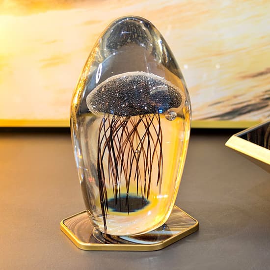 Bogota Glass Jellyfish Ornament In Black_2