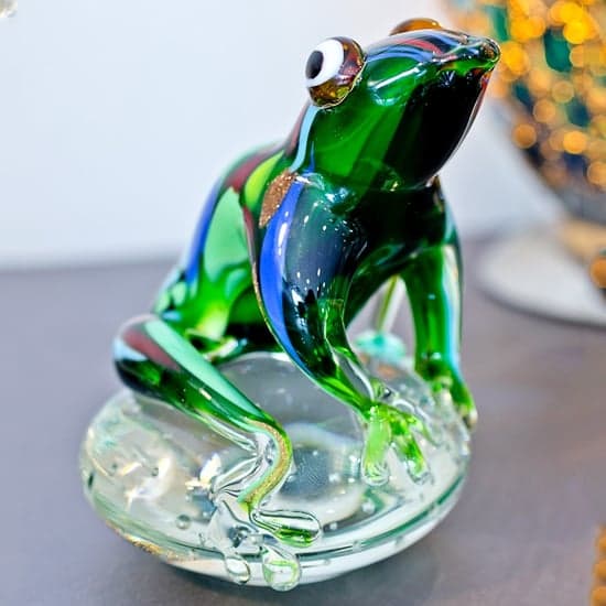 Bogota Glass Jungle Frog Ornament In Green_1