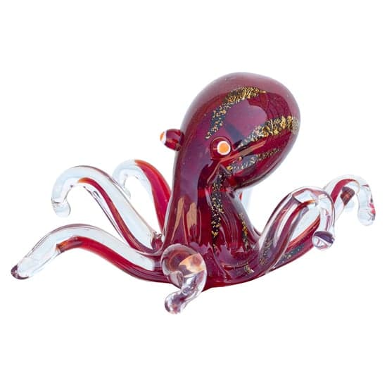 Bogota Glass Octopus Ornament In Red_2