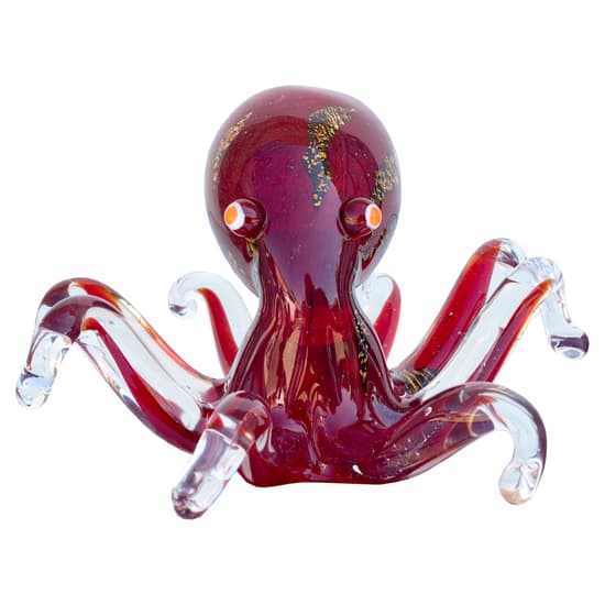 Bogota Glass Octopus Ornament In Red_3