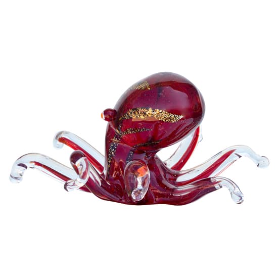 Bogota Glass Octopus Ornament In Red_4