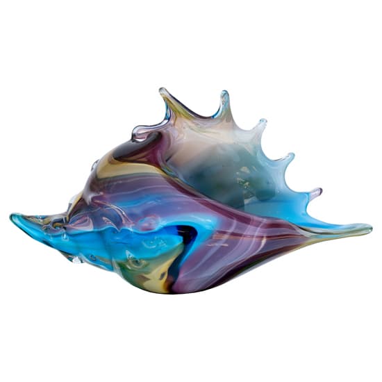 Bogota Glass Seashell Ornament In Blue And Purple_2