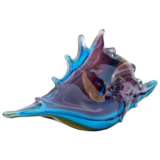 Bogota Glass Seashell Ornament In Blue And Purple_4